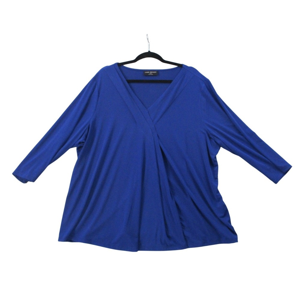 Womens Royal Blue Athletic Performance Shirt‎ Short Sleeve Crew Neck Top